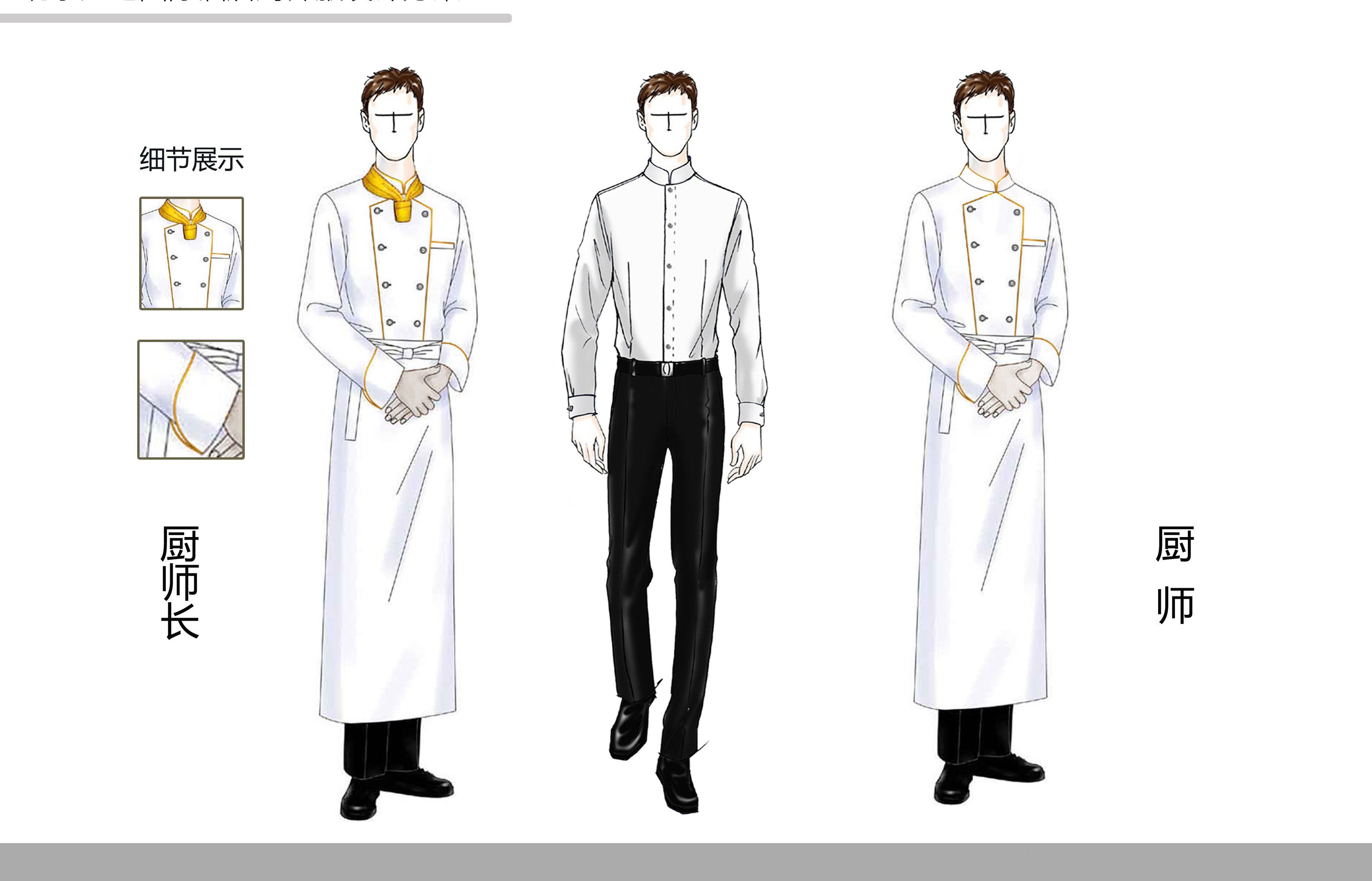 酒店廚師工作服設計
